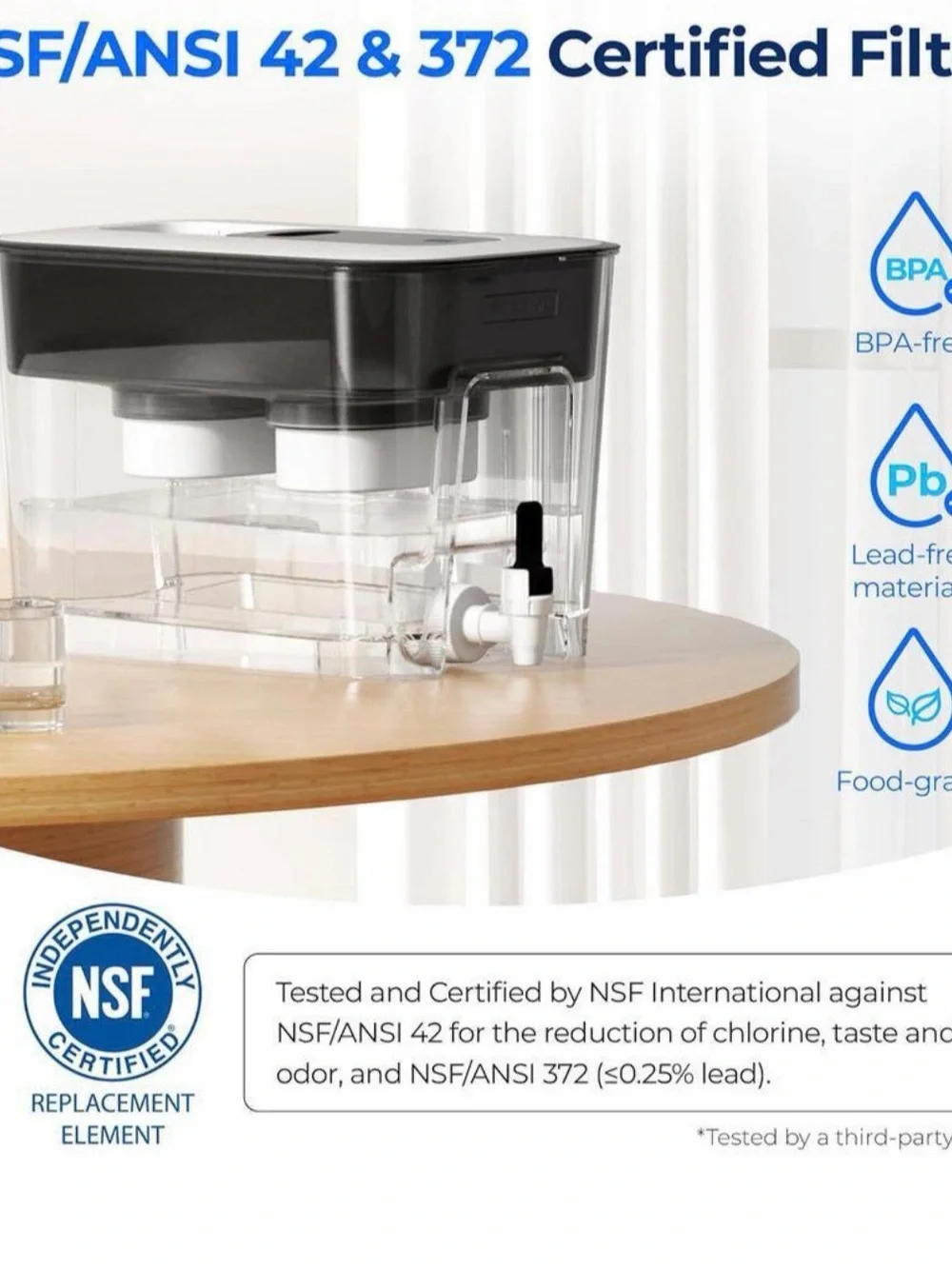 Waterdrop WFD-22L-DF 40-Cup Dual Filter Water Dispenser NIB